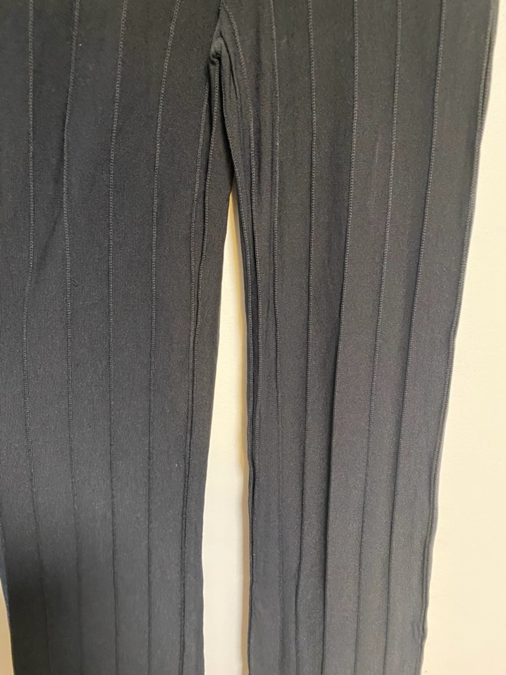 Dynamite Black Ribbed Pull-On Wide Leg Pants Size P/S - Picture 5 of 10
